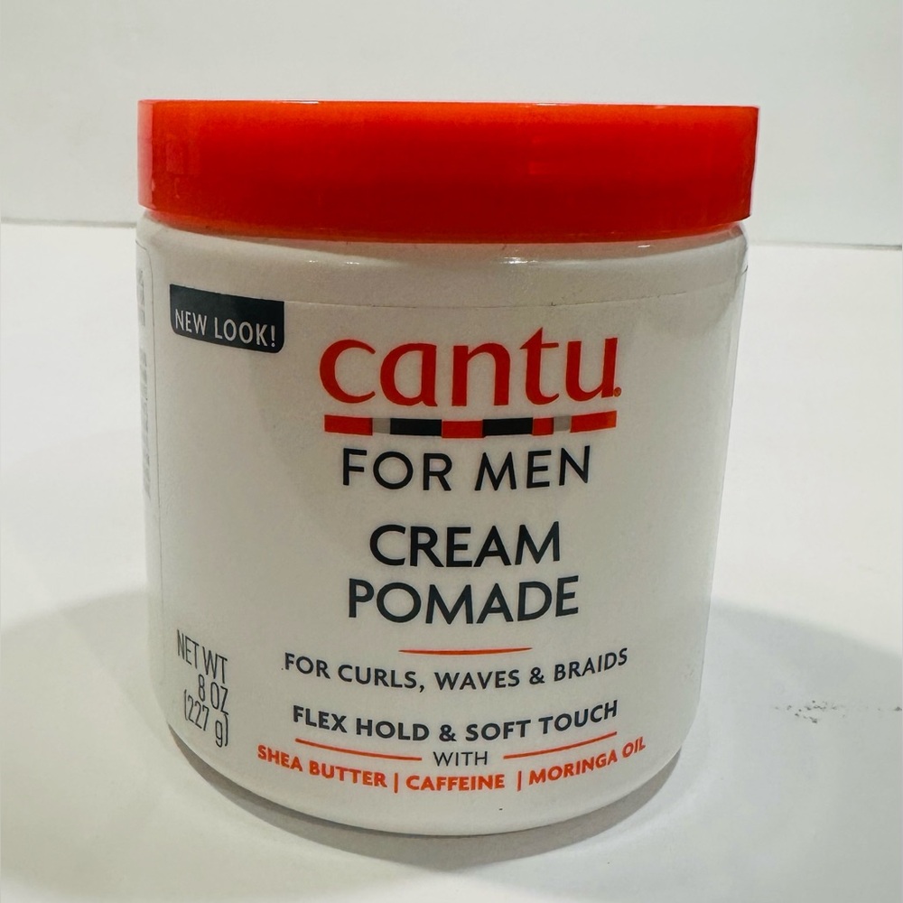 cantu FOR MEN CREAM POMADE - FOR CURLS / WAVES & BRAIDS - Size 8 oz.